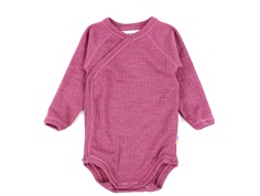 Joha pink wrap-around bodysuit merino wool